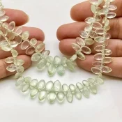 Prehnite 6-12mm Smooth Marquise Shape AAA Grade Gemstone Beads Strand - Total 1 Strand of 8 Inch.
