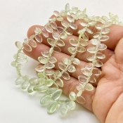 Prehnite 6-12mm Smooth Marquise Shape AAA Grade Gemstone Beads Strand - Total 1 Strand of 8 Inch.