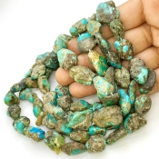 Turquoise 10-20mm Tumbled Nugget Shape B Grade Gemstone Beads Strand - Total 1 Strand of 17 Inch.