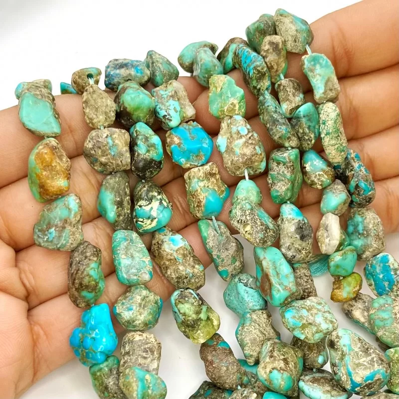 Turquoise 10-20mm Tumbled Nugget Shape B Grade 17 Inch Long Gemstone Beads Strand