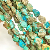 Turquoise 10-20mm Tumbled Nugget Shape B Grade Gemstone Beads Strand - Total 1 Strand of 17 Inch.