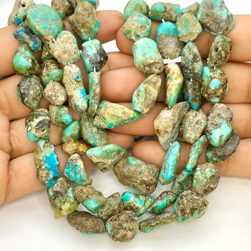 Turquoise 10-20mm Tumbled Nugget Shape B Grade Gemstone Beads Strand - Total 1 Strand of 17 Inch.