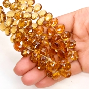 Whisky Quartz 8-12mm Briolette Pear Shape AAA Grade Gemstone Beads Strand - Total 1 Strand of 9 Inch.