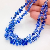 Kyanite 4-7mm Briolette Drop Shape AA+ Grade Gemstone Beads Strand - Total 1 Strand of 8 Inch.