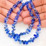 Kyanite 4-7mm Briolette Drop Shape AA+ Grade Gemstone Beads Strand - Total 1 Strand of 8 Inch.