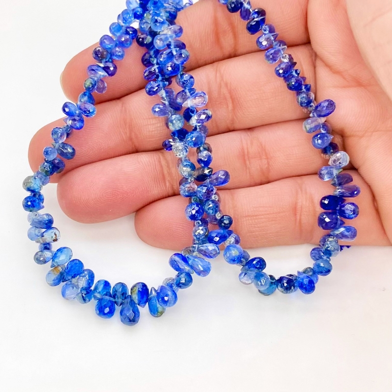 Kyanite 4-7mm Briolette Drop Shape AA+ Grade Gemstone Beads Strand - Total 1 Strand of 8 Inch.