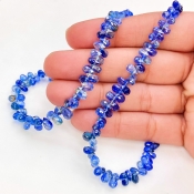 Kyanite 4-7mm Briolette Drop Shape AA+ Grade Gemstone Beads Strand - Total 1 Strand of 8 Inch.