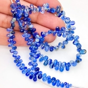 Kyanite 4-7mm Briolette Drop Shape AA+ Grade Gemstone Beads Strand - Total 1 Strand of 8 Inch.