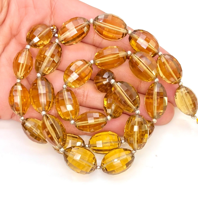 Beer Quartz 14-17mm Step Cut Barrel Shape AAA Grade Gemstone Beads Strand - Total 1 Strand of 9 Inch.