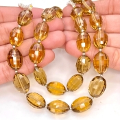 Beer Quartz 14-17mm Step Cut Barrel Shape AAA Grade Gemstone Beads Strand - Total 1 Strand of 9 Inch.