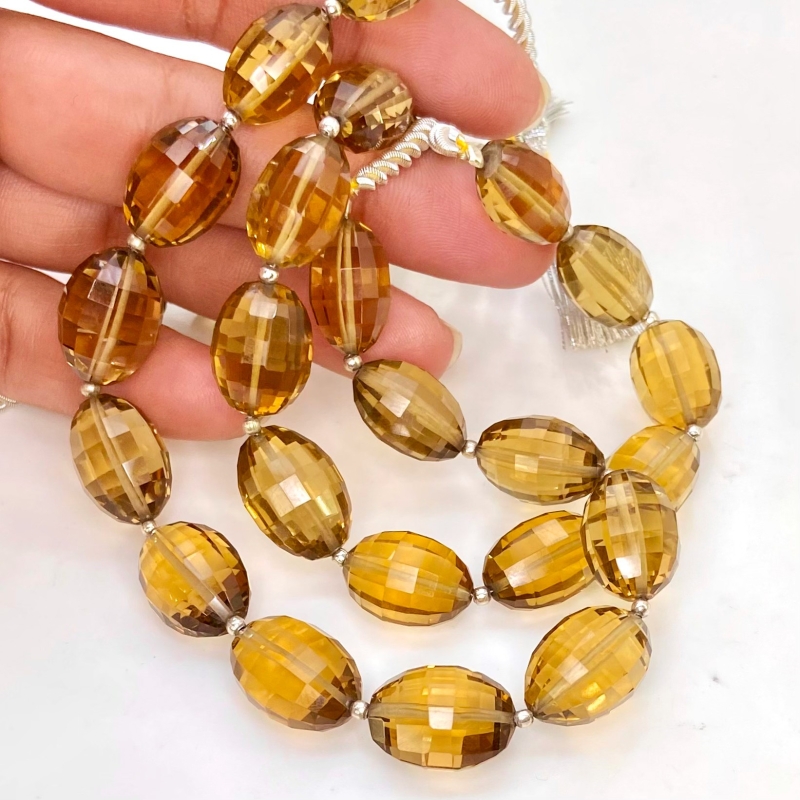 Beer Quartz 14-17mm Step Cut Barrel Shape AAA Grade Gemstone Beads Strand - Total 1 Strand of 9 Inch.