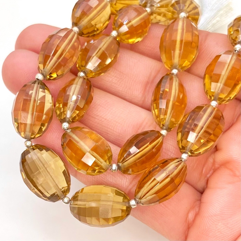 Beer Quartz 14-17mm Step Cut Barrel Shape AAA Grade Gemstone Beads Strand - Total 1 Strand of 9 Inch.