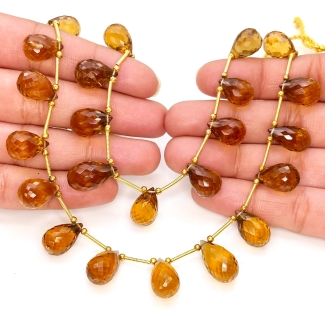 Whisky Quartz 11.5-17mm Briolette Drop Shape AAA Grade Multi Strand Beads Layout - Total 2 Strands of 9-10 Inch.