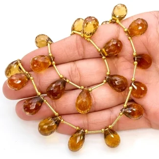 Whisky Quartz 11-17mm Briolette Drop Shape AAA Grade Multi Strand Beads Layout - Total 2 Strands of 9-10 Inch.
