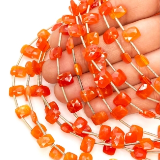 Carnelian 6-7mm Briolette Cushion Shape AAA Grade Gemstone Beads Lot - Total 5 Strands of 8 Inch.