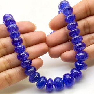 Tanzanite 6-14mm Smooth Rondelle Shape AA+ Grade Gemstone Beads Strand - Total 1 Strand of 23 Inch.