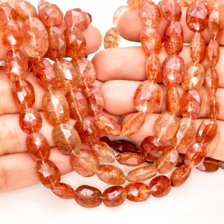 Strawberry Quartz 10-14mm Faceted Oval Shape AA Grade 13 Inch Long Gemstone Beads Strand