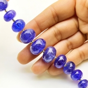 Tanzanite 8-16.5mm Smooth Rondelle Shape AA+ Grade Gemstone Beads Strand - Total 1 Strand of 7 Inch.