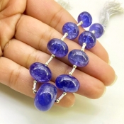 Tanzanite 9.5-16mm Smooth Rondelle Shape AA+ Grade Gemstone Beads Layout - Total 1 Strand of 8 Inch.