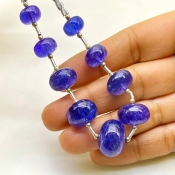 Tanzanite 9.5-16mm Smooth Rondelle Shape AA+ Grade Gemstone Beads Layout - Total 1 Strand of 8 Inch.