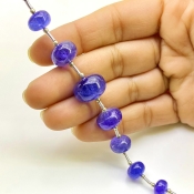 Tanzanite 7.5-14.5mm Smooth Rondelle Shape AA+ Grade Gemstone Beads Layout - Total 1 Strand of 8 Inch.