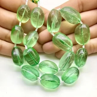 Green Fluorite 16-22mm Smooth Nugget Shape AA+ Grade Gemstone Beads Strand - Total 1 Strand of 14 Inch.