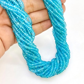 Sea Green Apatite 3-3.5mm Faceted Rondelle Shape AA Grade 13 Inch Long Gemstone Beads Strand