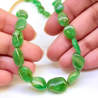 Emerald 6-14.5mm Smooth Nugget Shape A+ Grade Gemstone Beads Strand - Total 1 Strand of 12 Inch.