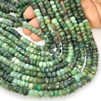 Emerald 6-7mm Faceted Rondelle Shape A Grade Gemstone Beads Strand - Total 1 Strand of 13 Inch.