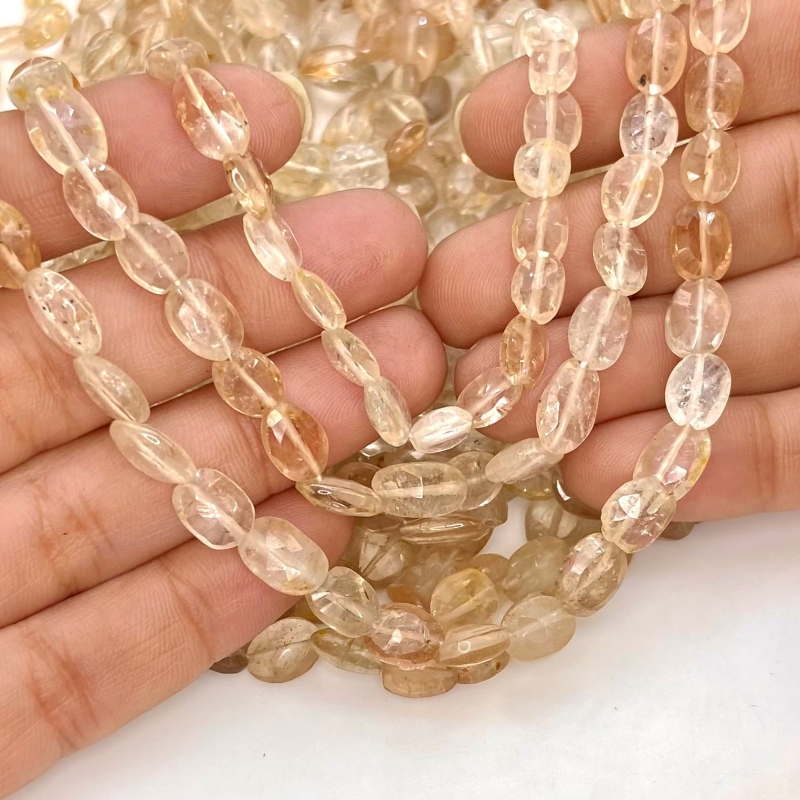 Champagne Topaz 8-11mm Faceted Oval Shape AA Grade Gemstone Beads Strand - Total 1 Strand of 16 Inch.