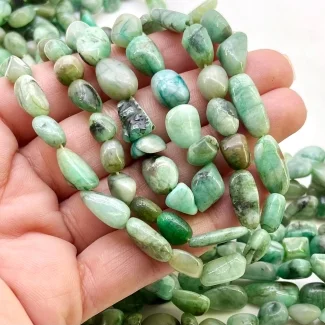 Emerald 7-15mm Smooth Nugget Shape A Grade Gemstone Beads Lot - Total 12 Strands of 12 Inch.