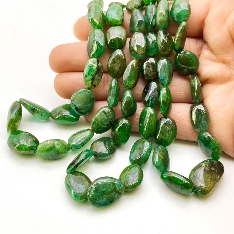 Emerald 8-20mm Smooth Nugget Shape B+ Grade Gemstone Beads Strand - Total 1 Strand of 15 Inch.