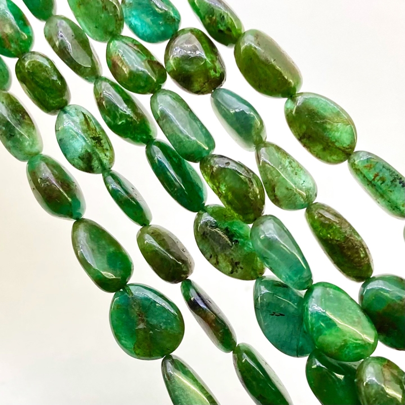 Emerald 8-20mm Smooth Nugget Shape B+ Grade Gemstone Beads Strand - Total 1 Strand of 15 Inch.
