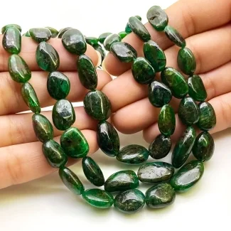 Emerald 7-19mm Smooth Nugget Shape B Grade Gemstone Beads Strand - Total 1 Strand of 15 Inch.
