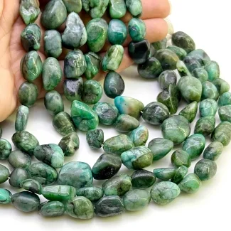 Emerald 10-18mm Smooth Nugget Shape A Grade Gemstone Beads Lot - Total 6 Strands of 12 Inch.