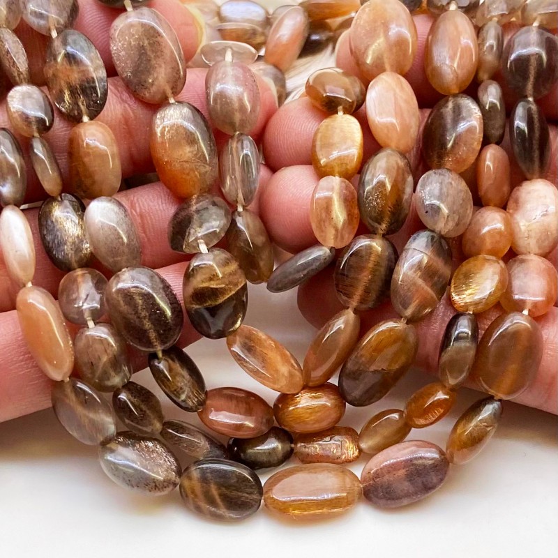 Golden Shine 9-14mm Smooth Oval Shape AA Grade Gemstone Beads Strand - Total 1 Strand of 15 Inch.