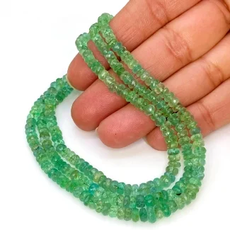 Emerald 3-5mm Faceted Rondelle Shape AA Grade Gemstone Beads Lot - Total 3 Strands of 16 Inch.