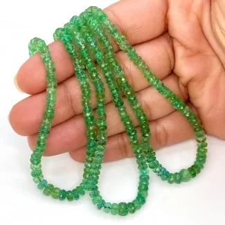 Emerald 3-5mm Faceted Rondelle Shape AA Grade Gemstone Beads Lot - Total 3 Strands of 16 Inch.