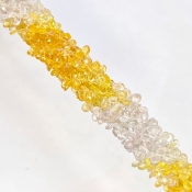 Yellow Sapphire 4-5mm Briolette Pear Shape AA+ Grade Gemstone Beads Strand - Total 1 Strand of 14 Inch.