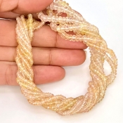 Pink Sapphire 2.5-4.5mm Faceted Rondelle Shape AA Grade Gemstone Beads Strand - Total 1 Strand of 18 Inch.