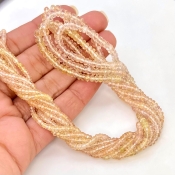 Pink Sapphire 2.5-4.5mm Faceted Rondelle Shape AA Grade Gemstone Beads Strand - Total 1 Strand of 18 Inch.