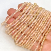 Pink Sapphire 2.5-4.5mm Faceted Rondelle Shape AA Grade Gemstone Beads Strand - Total 1 Strand of 18 Inch.