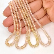 Pink Sapphire 2.5-4.5mm Faceted Rondelle Shape AA Grade Gemstone Beads Strand - Total 1 Strand of 18 Inch.