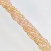 Pink Sapphire 2.5-4.5mm Faceted Rondelle Shape AA Grade Gemstone Beads Strand - Total 1 Strand of 18 Inch.