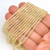 Green Sapphire 2.5-4.5mm Faceted Rondelle Shape AA Grade Gemstone Beads Strand - Total 1 Strand of 16 Inch.