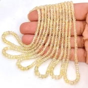 Green Sapphire 2.5-4.5mm Faceted Rondelle Shape AA Grade Gemstone Beads Strand - Total 1 Strand of 16 Inch.