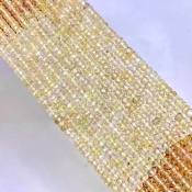 Green Sapphire 2.5-4.5mm Faceted Rondelle Shape AA Grade Gemstone Beads Strand - Total 1 Strand of 16 Inch.