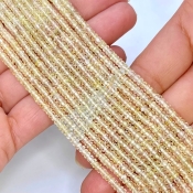 Green Sapphire 2.5-4.5mm Faceted Rondelle Shape AA Grade Gemstone Beads Strand - Total 1 Strand of 16 Inch.