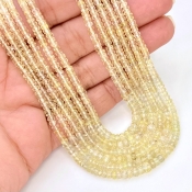 Green Sapphire 2.5-4.5mm Faceted Rondelle Shape AA Grade Gemstone Beads Strand - Total 1 Strand of 16 Inch.