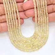 Green Sapphire 2.5-4.5mm Faceted Rondelle Shape AA Grade Gemstone Beads Strand - Total 1 Strand of 16 Inch.